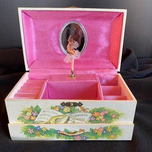Vintage 1980'S Child's Jewelry/Music Box ~ Ballerina/Mirror ~ "Love Story"